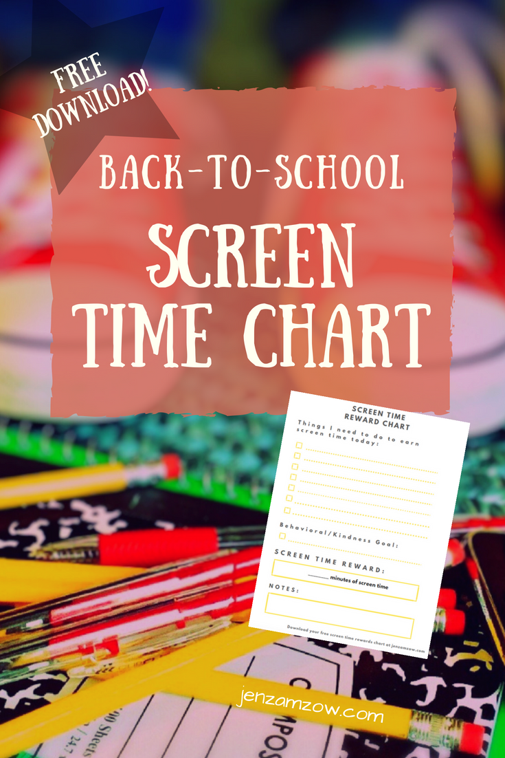 Screen Time Chart for Kids - Jen Zamzow